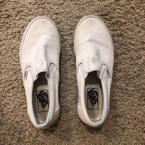 white slip on vans